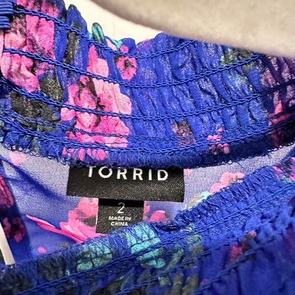 Torrid Blue Floral Dress — sz 2 (18/20) - Picture 2 of 6